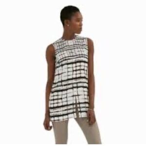MM Lafleur black, white & brown sleeveless tunic. Medium.